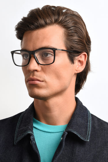 Premium Men Polaroid Eyeglasses: PLD D430 - Black - SpecSMART Eye Clinic (Diagonal Face View)